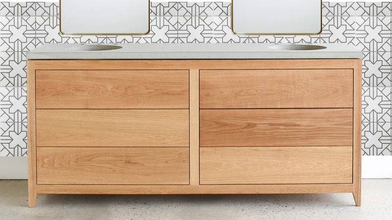 Modern white oak bathroom vanity discount