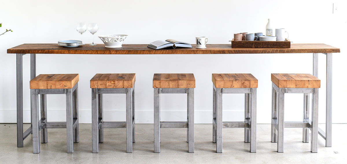 High End Industrial Pub Table And Stools Bar Table Length Bar Top