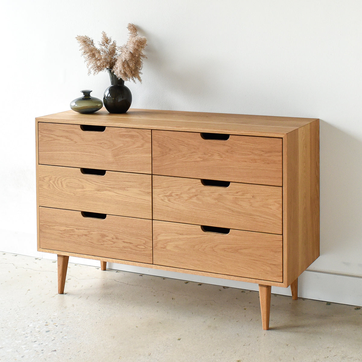 m design dresser Mid Century Modern 6- Drawer large drawer and four KISS Halloween False Eyelashes, Color:Vintage Red Denim collection_label_Best Seller