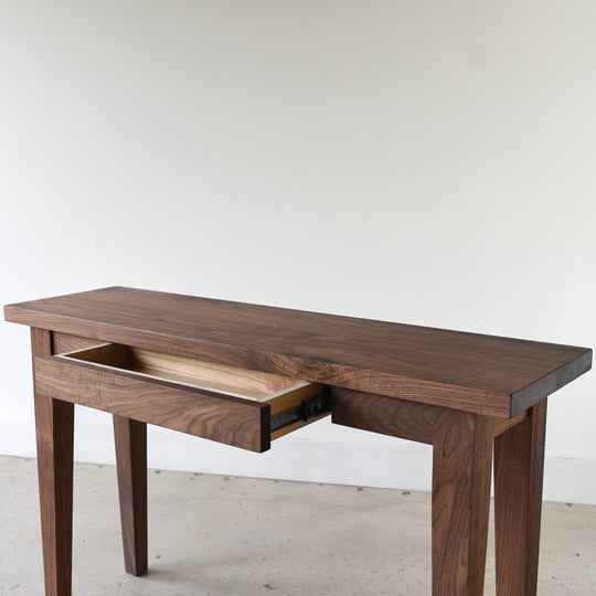Tapered Leg Console Table With Hidden Drawer