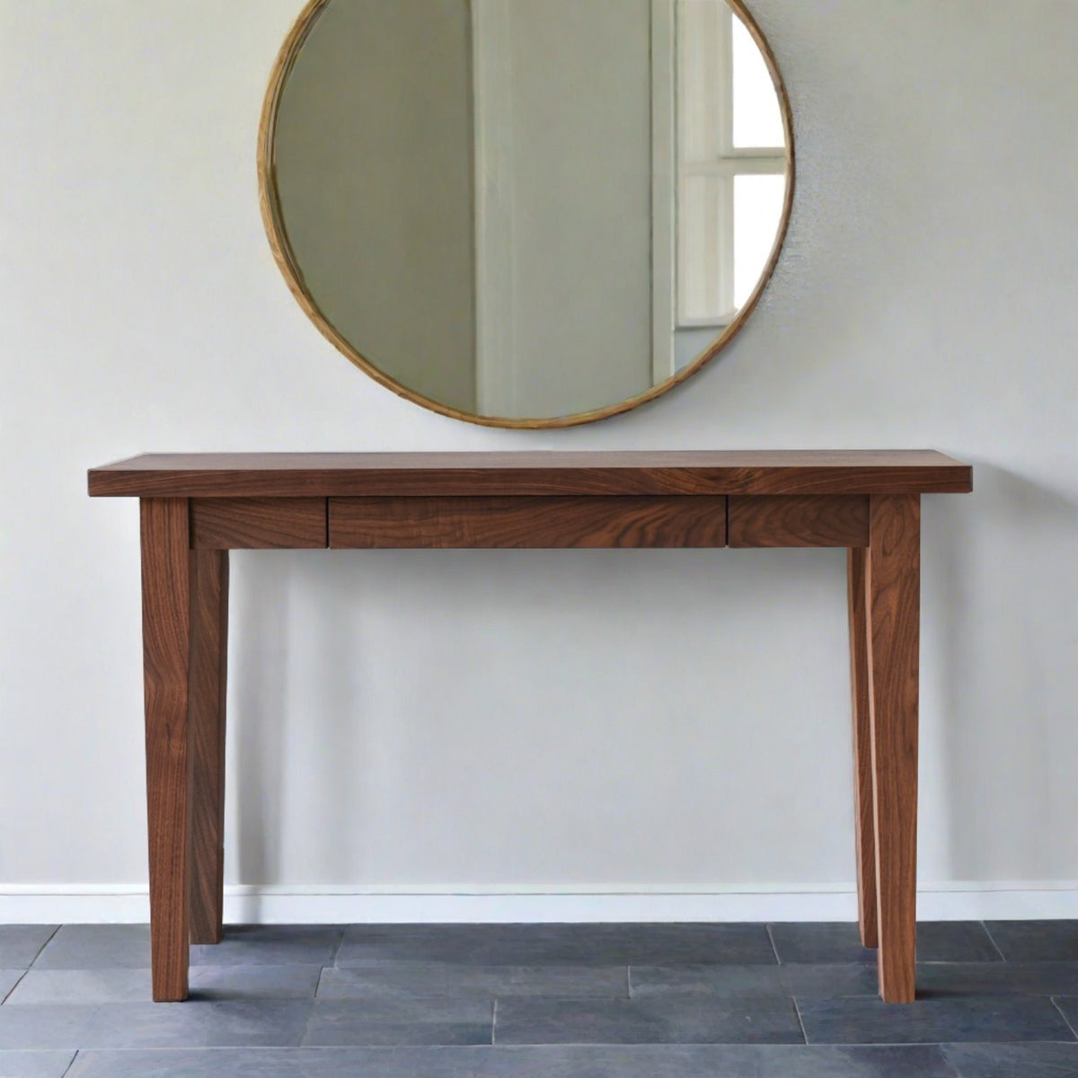 Tapered Leg Console Table With Hidden Drawer What WE Make