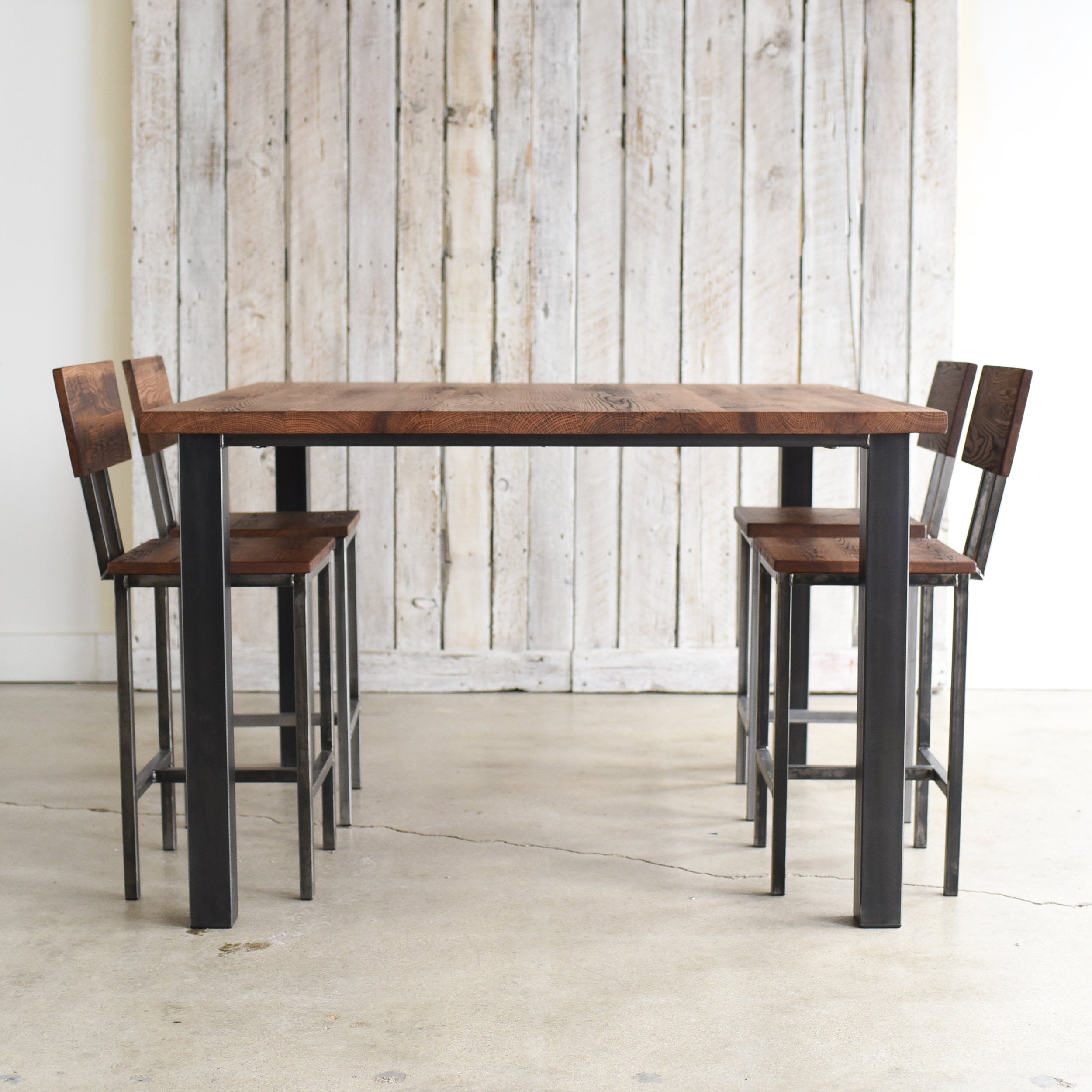 Pictured in Reclaimed Oak/ Walnut & Blackened Metal, Featured with our <a href=