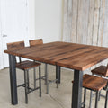 Pictured in Reclaimed Oak/ Walnut &amp; Blackened Metal, Featured with our &lt;a href=&quot;https://wwmake.com/products/reclaimed-wood-bar-stools-oak&quot;&gt; Industrial steel Bar Stool &lt;/a&gt; 