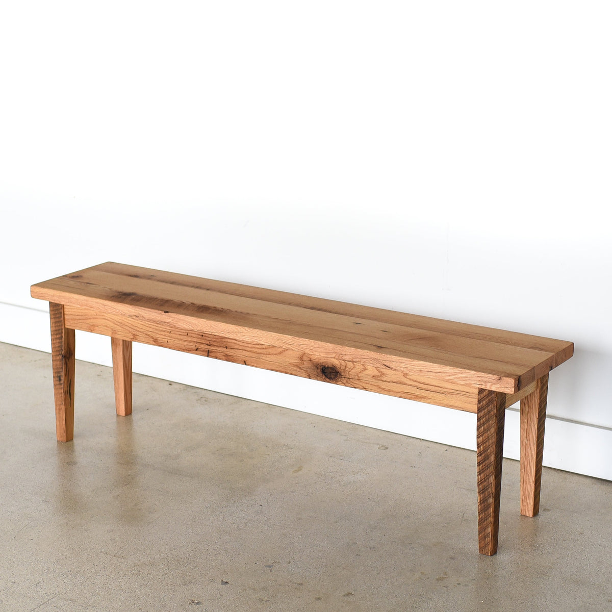Quick_Ship Tapered Leg Wood Bench – What WE Make