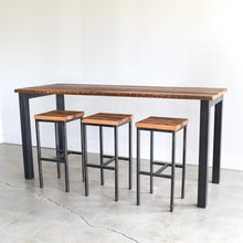 Pictured in Reclaimed Oak/ Textured &amp; Blackened Metal, Featured with our &lt;a href=&quot;https://wwmake.com/products/rustic-reclaimed-oak-backless-bar-stools&quot;&gt; Industrial Modern Backless Stool &lt;/a&gt; 