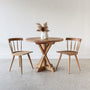 Modern pedestal dining table with our &lt;a href=&quot;https://wwmake.com/products/modern-windsor-chair”&gt; Modern Windsor Chair&lt;/a&gt; in White Oak