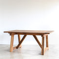 Farmhouse Trestle Dining Table in Reclaimed Oak / Clear 