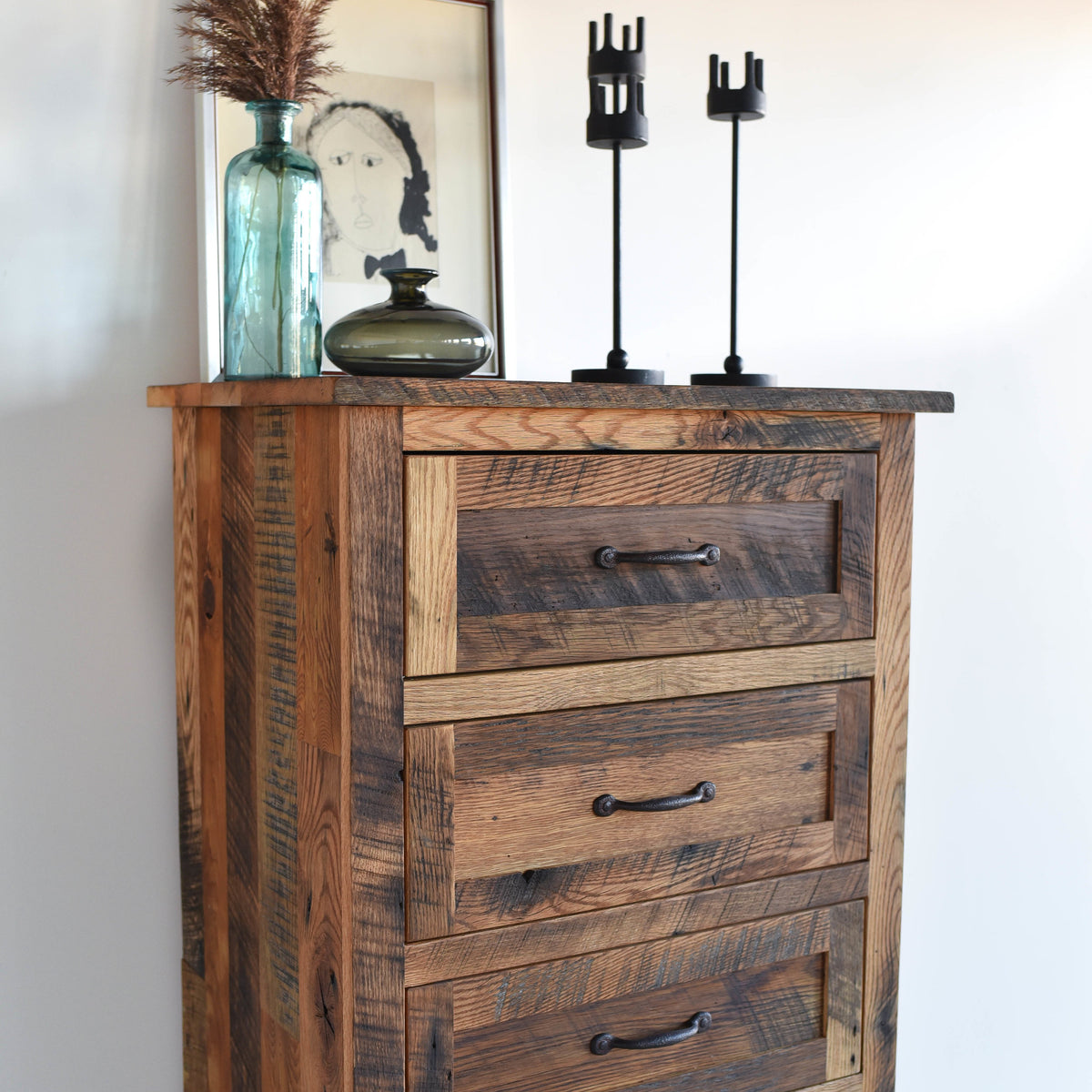 Tall Rustic Wood Dresser
