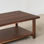 Quick Ship Modern Solid Wood Coffee Table with Lower Shelf