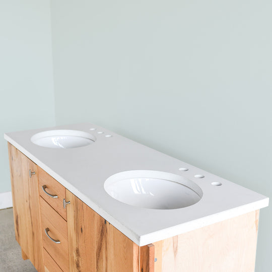 Concrete Vanity Top / Double Oval Undermount Sinks