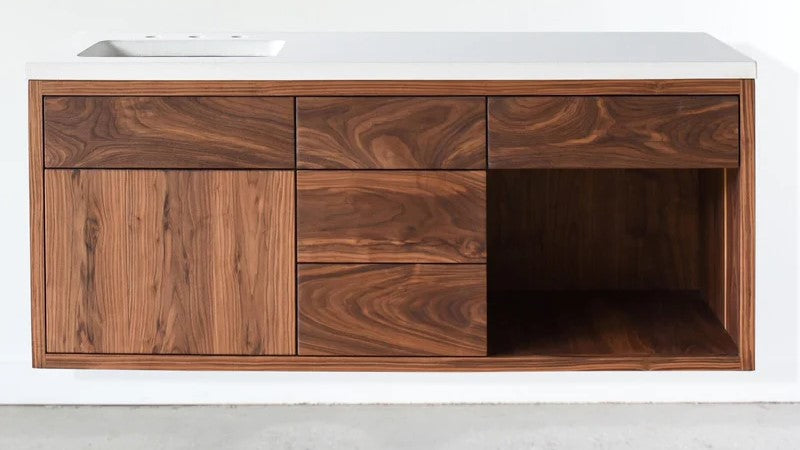 Walnut Rounded Vanity Walnut Vanities | Bathroom Vanities | What WE Make