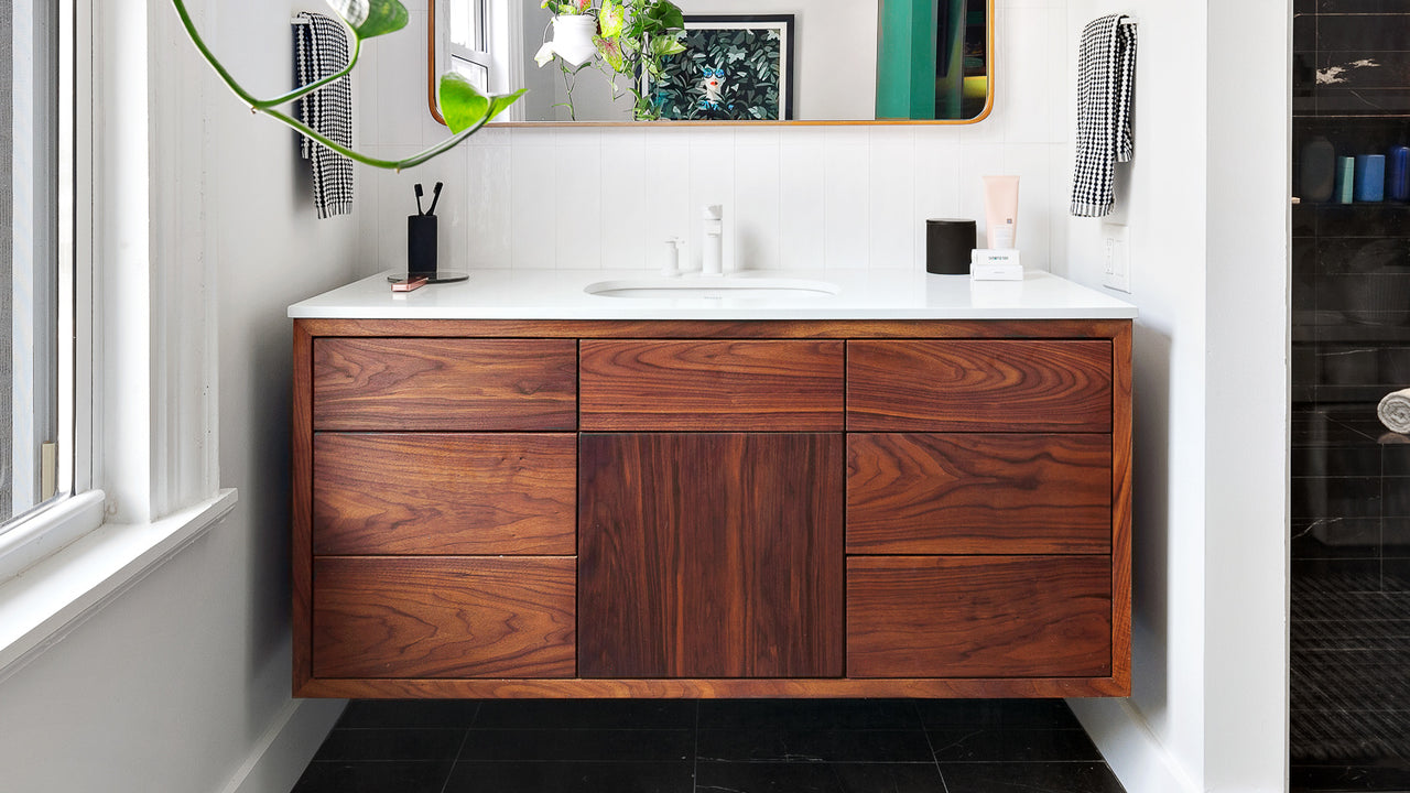 Solid Wood Bathroom Furniture  Wood Vanities & Concrete Tops
