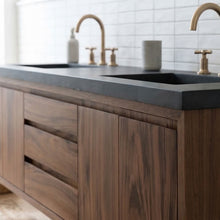 72" Modern Floating Wood Vanity / Double Sink