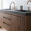 72" Modern Floating Wood Vanity / Double Sink