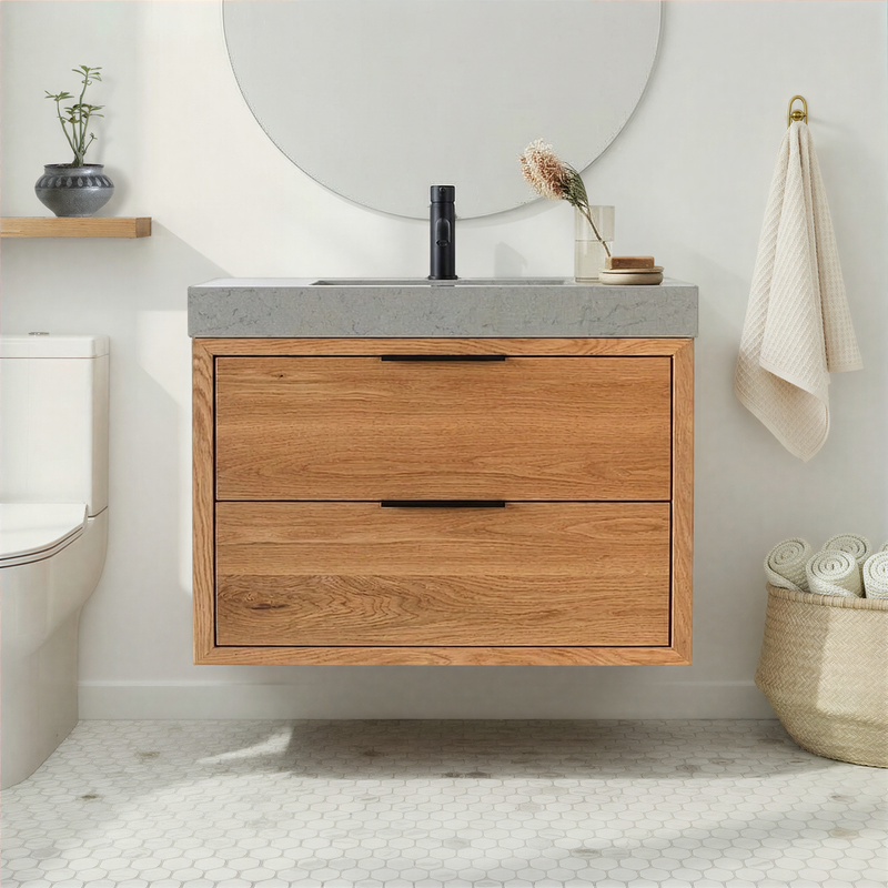 2-Drawer Floating Vanity / Single Sink