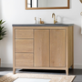 Mid Century Modern Offset Single Sink Vanity - Specifications: