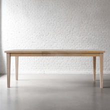 Extendable Slim Tapered Leg Dining Table Pictured White Oak Natural - leaf insert