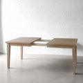 Extendable Slim Tapered Leg Dining Table Pictured White Oak Natural
