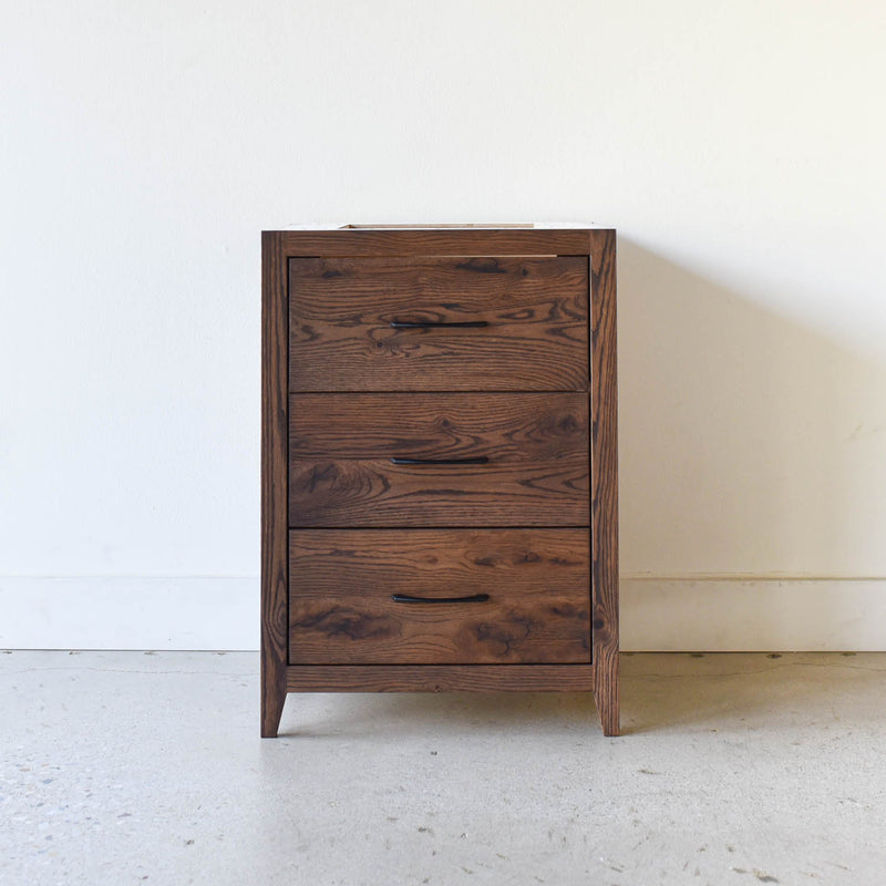 3-Drawer Mid-Century Modern Vanity / Single Sink