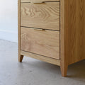 24 inch 3-Drawer Mid-Century Modern Vanity in White Oak/ Clear -  Featured with our &lt;a href=&quot;https://wwmake.com/products/60inch-integral-single-sink-vanity-top-tfc&quot;&gt; Concrete Vanity Top with integral sink &lt;/a&gt; in White