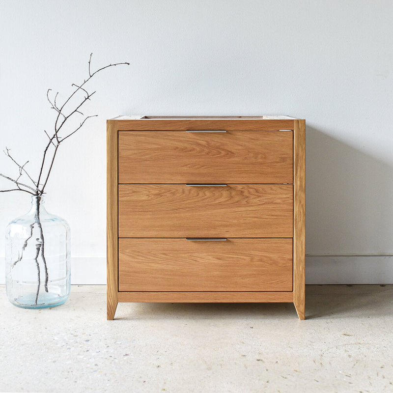 30&quot; 3-Drawer Mid-Century Modern Vanity / Single Sink