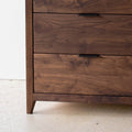 30 inch 3-Drawer Mid-Century Modern Vanity in Walnut / Clear