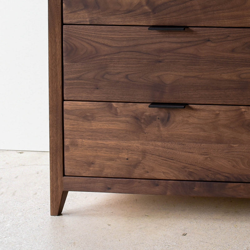 30 inch 3-Drawer Mid-Century Modern Vanity in Walnut / Clear 