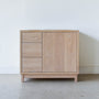 36&quot; Modern Wood Vanity / Offset Single Sink - Pictured in White Oak/ Natural