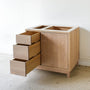 36&quot; Modern Wood Vanity / Offset Single Sink - Pictured in White Oak/ Natural