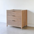 36" 3-Drawer Mid-Century Modern Vanity Pictured In White Oak Natural