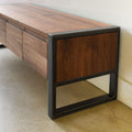 Hand Welded Metal Base of Storage Bench Pictured in Blackened Metal