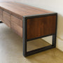 Hand Welded Metal Base of Storage Bench Pictured in Blackened Metal