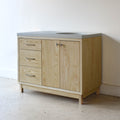 42&quot; Modern Wood Vanity / Offset Single Sink in Ash/ Clear