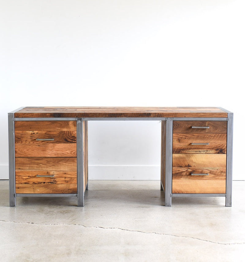 Industrial Modern Desk / 5-Drawer - Specifications: