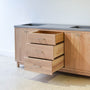 72&quot; Modern Wood Vanity / Double Sink pictured in White Oak / Natural -Featured with our &lt;a href=&quot;https://wwmake.com/products/concrete-vanity-top-double-rectangle-undermount-sinks&quot;&gt; Concrete Vanity Top / Double Rectangle Undermount Sinks &lt;/a&gt; in Natural Gray