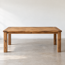Breadboard Extendable Dining Table Pictured in Reclaimed Oak Clear.