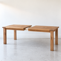 Our Breadboard Extendable Dining Table shown extended and Pictured in Reclaimed Oak Clear.
