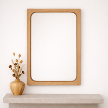 Frances Solid Wood Mirror Pictured in White Oak Natural