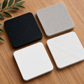 Quartz Offset Bathroom Vanity Top / Single Sink