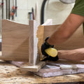Co-owner George Quinn finishing the base of the Sculptural Coffee Table. Designed in collaboration with local influencer Julie Baird.