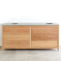 Mid Century Modern 6-Drawer Vanity / Double Sink - Specifications:
