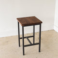 Industrial Modern Backless Stool - Walnut / Clear - Specifications: