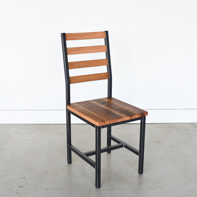 Industrial Steel + Wood Dining Chair - Specifications: