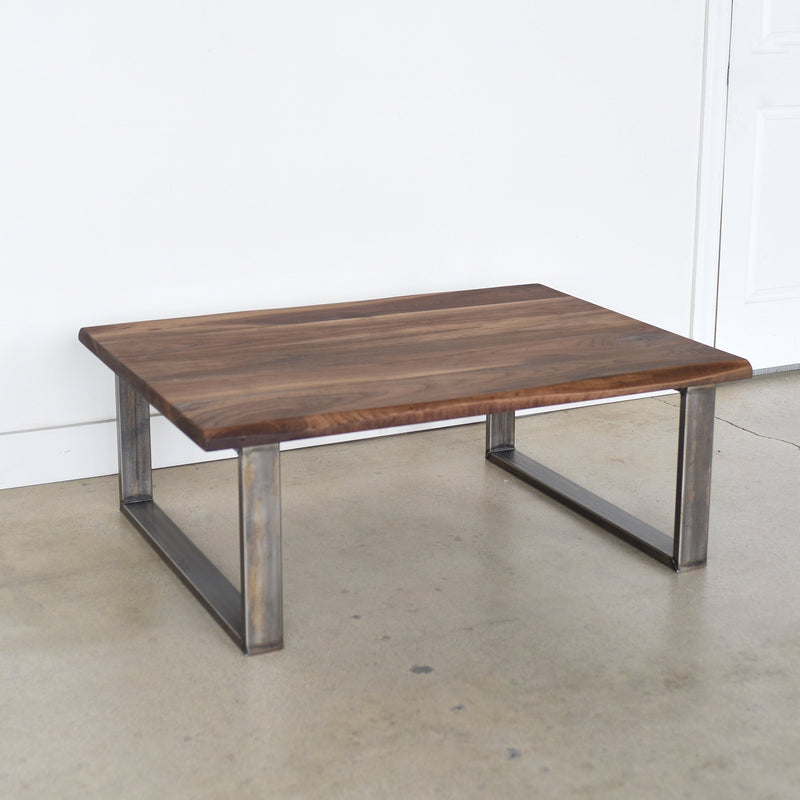 Live Edge Industrial Modern Coffee Table - Specifications: