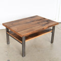 Industrial Coffee Table with High Shelf