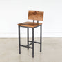 Industrial Steel Bar Stool | 10&quot; Back