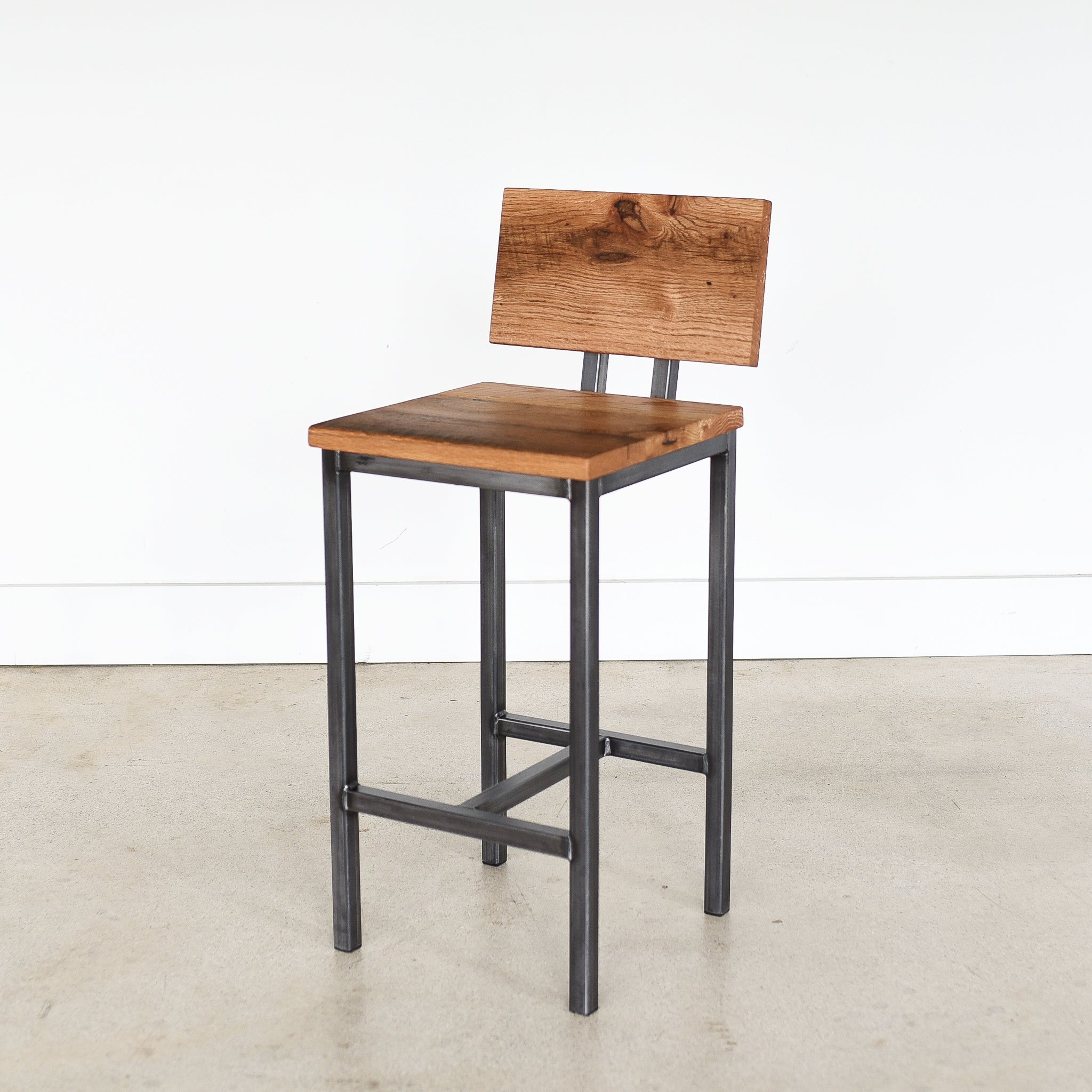 Industrial Modern Low Back Stool - Specifications: