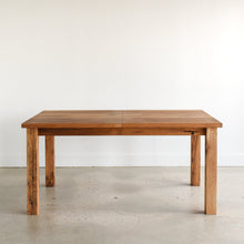 Farmhouse Extendable Dining Table in Reclaimed Oak Clear - Pictured without leaf - Front View