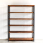 Tall Farmhouse Wood + Metal Bookshelf - Specifications: