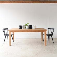 Extendable Tapered Leg Dining Table Pictured In White Oak Clear